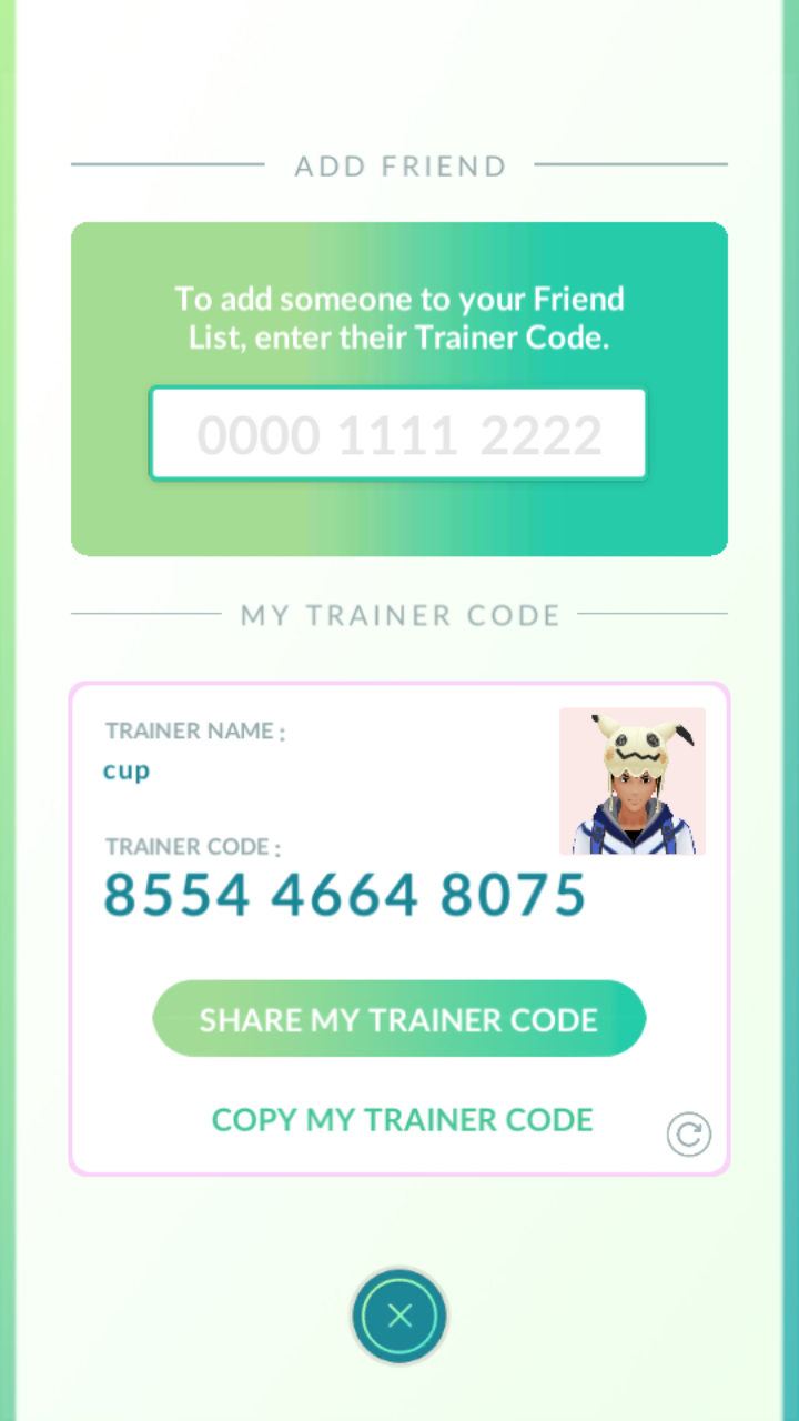 My Pokemon go friend code!